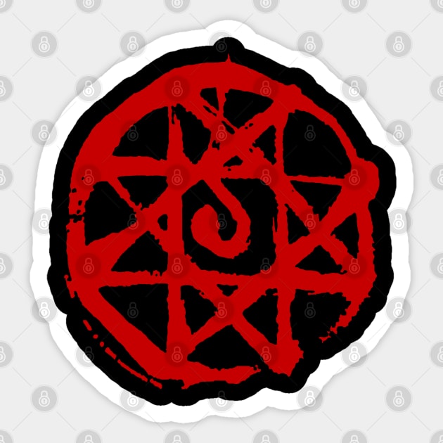 Full Metal Alchemist alphonse mark Sticker by BlackWhiteRed